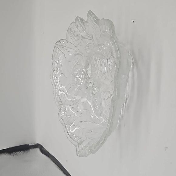 Vintage Pressed Glass Serving Dish Berries and Leaves - Picture 2 of 2